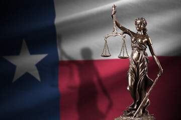 Lady Justice statue Texas flag lone star balance scales